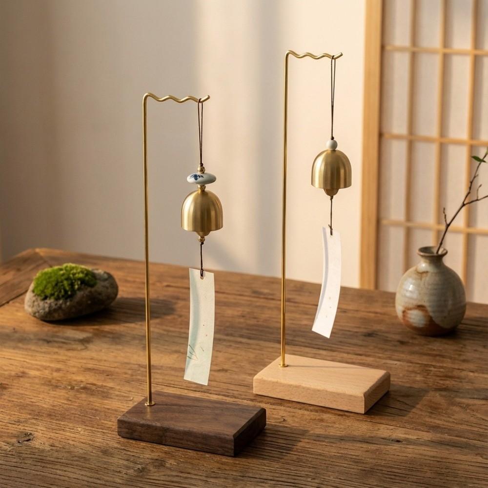 Flat Base Wind Chime Stand Solid Wood Stable Jewelry Display Holder Space-Saving Universal Necklace Storage Rack