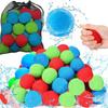 30/36/48/50/56/60 шт. шарики для замачивания воды, многоразовые водяные шарики, мягкие хлопковые игрушки-брызги для бассейна, пляжа, на открытом воздухе, летние развлечения, игры во дворе