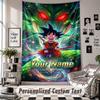 Wall Hanging Tapestry With Custom Name & Text, Dragon Ball Decorative Tapestry For Bedroom