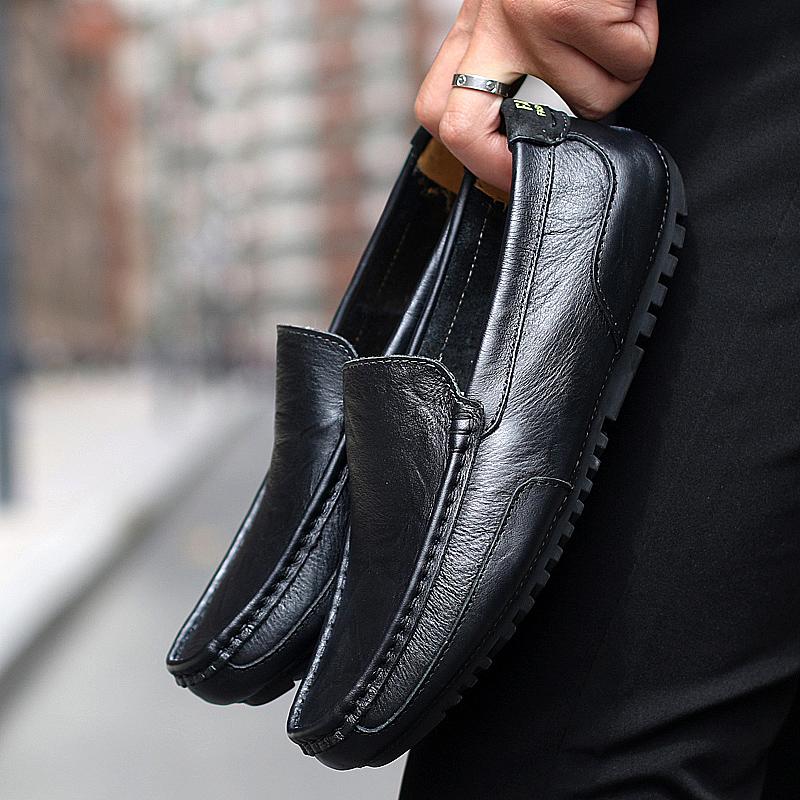 Модная мужская кожаная обувь ручной работы, высококачественные лоферы, лето 2025, уличная повседневная обувь для вождения, кроссовки, мужская роскошная обувь большого размера 47