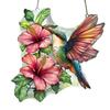 Acrylic Colorful Hummingbird Sun Catcher Hanging Pendant with Lanyard Easy To Install Bird Window Crafts Hanging Decor