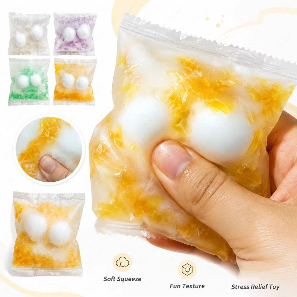 Crunch Sound Sensory Dumpling Squishy Handmade Fidget Squeeze Bag Children Gifts