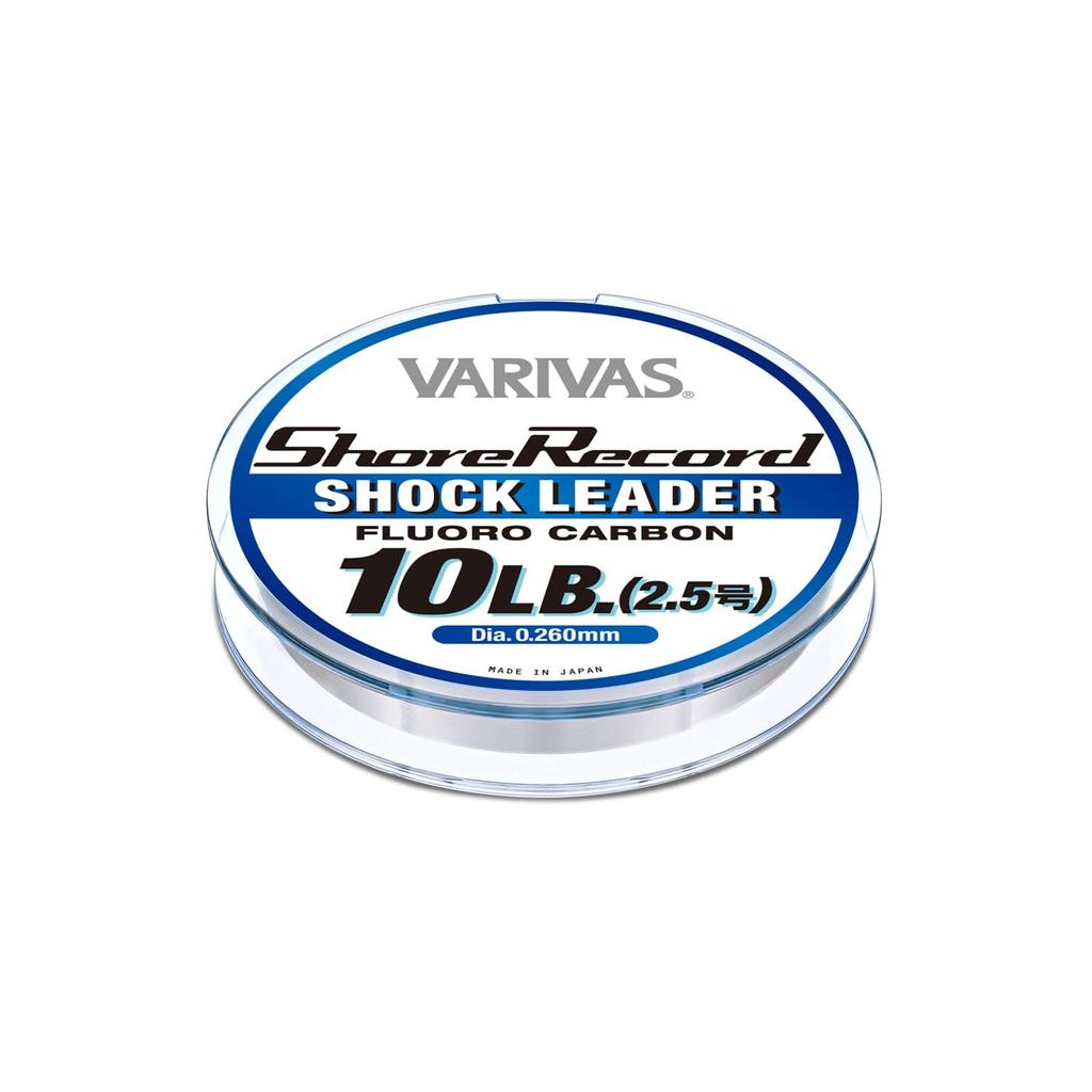VARIVAS Shore Record Shock 10lb Leader, Fluorocarbon, 30m, (2.5)