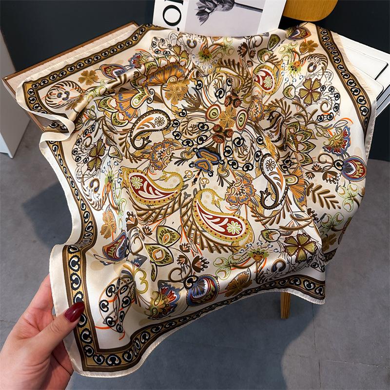 Этнический ретро-стиль, небольшой квадратный шарф, искусственный шелковый шарф, платок на голову, женский шарф, печатный шарф для защиты шеи, профессиональный шарф