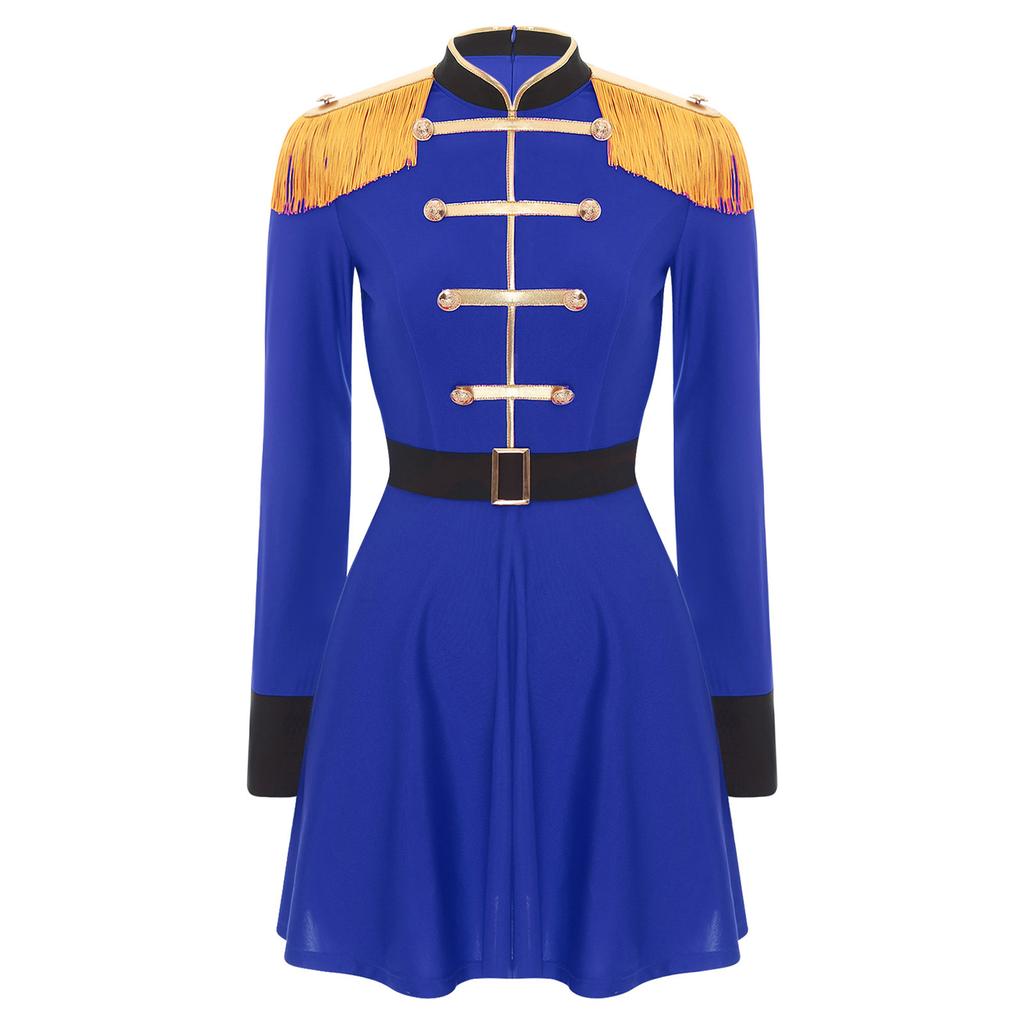 Женский костюм укротителя львов с кисточками на плечах и длинными рукавами, платье для циркового инспектора, наряд на Хэллоуин с поясом