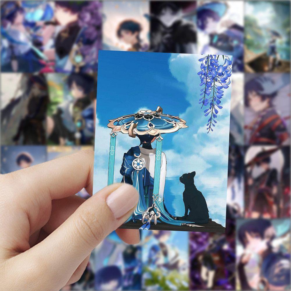 63шт Странник (Геншин Удар) Наклейки, самоклеящиеся украшения для рукописных журналов, периферийные наклейки