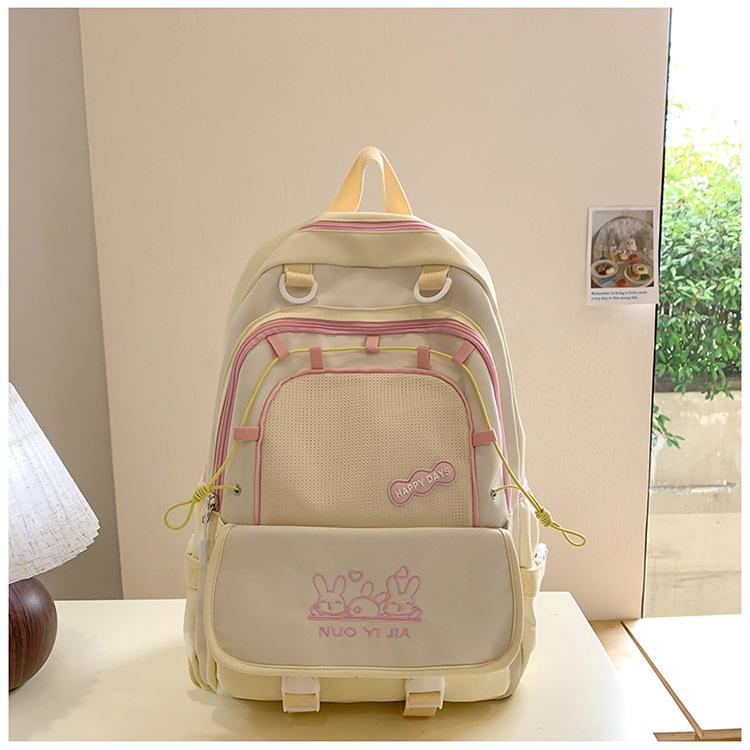 Schoolbag college style cute small fresh contrasting color schoolbag female junior high school girl high school student backpack travel lightweight