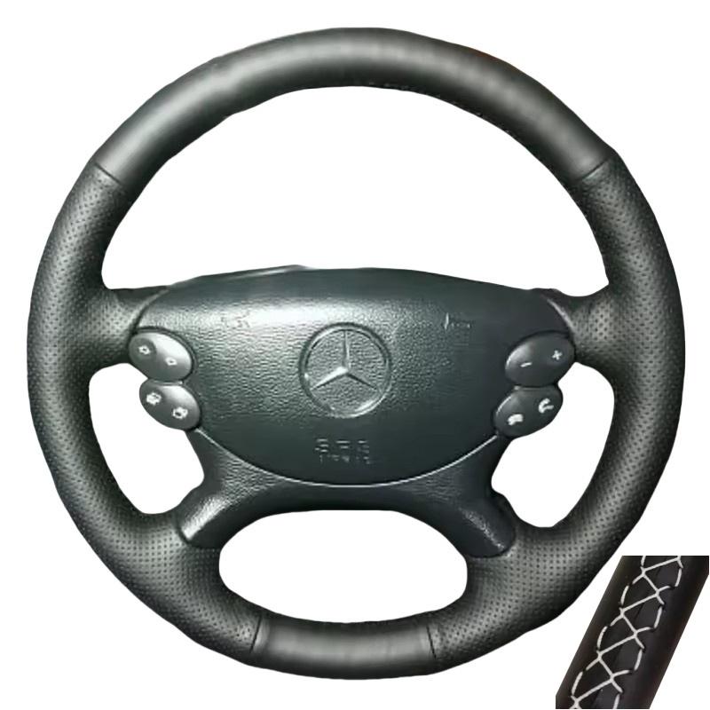 IUHIQ1 Полностью черная кожаная накладка на руль автомобиля для Mercedes benz E350 W211 C209 C219 W463 R230 SL500 CLK350 2004-2008