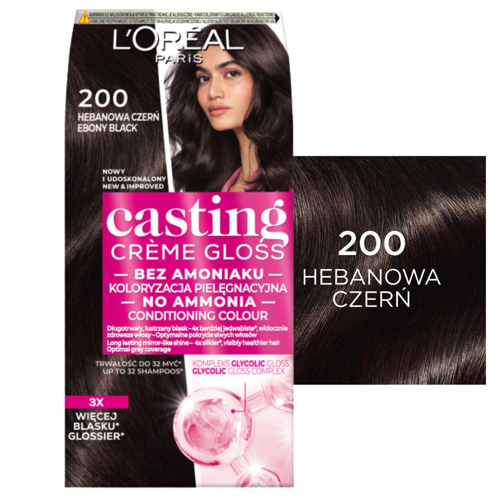 125540 'Oréal Casting Crème Gloss Hair Dye Without Ammonia 200 Ebony Black