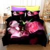 3D Flower Bedding Set Romantic Love Quilt Cover and Pillow Case 2/3 Pieces AU180 * 210 Easy To Clean Home Decoration for Girls' Rooms