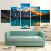 5 Pieces Natural Landscape Moraine Lake Mountain Canvas Painting Posters and Prints Wall Picture Living Room Home Decor No Frame