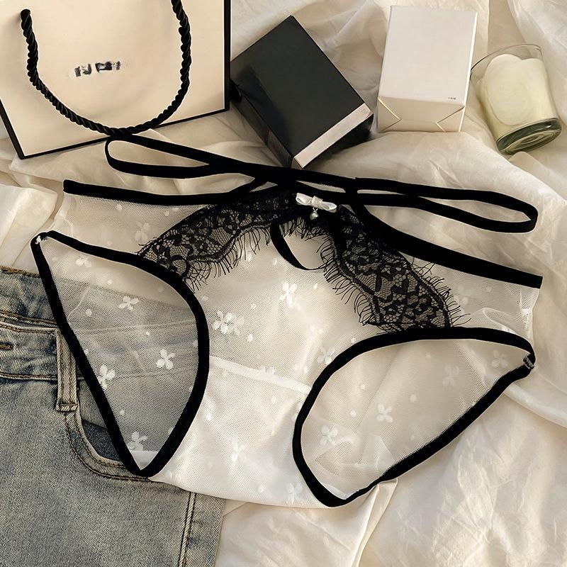Women's Underwear Women's Mid-waist Sexy Lace Hollowed Out Panties Breathable Cute Triangle Panties