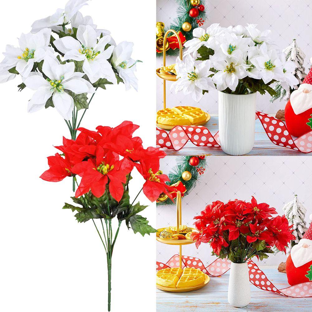 Искусственные цветы 7 головок Искусственные рождественские нежные украшения
