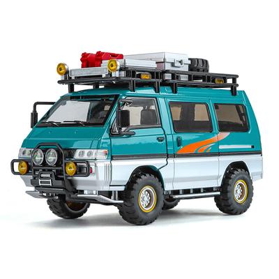 1/24 Mitsubishi Delica Mini Внедорожник ФУРГОН Дом на колесах Автомодель из сплава Со звуком и светом Детская игрушка Коллекционная вещь Подарок на день рождения