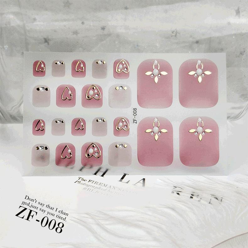 New Foot Stickers, Nail Art Stickers, Waterproof Onion Powder 5D Imitation Diamond Toenail Stickers