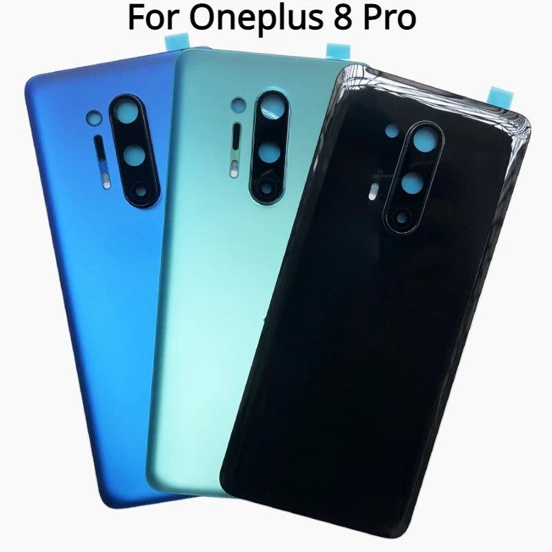 Для Oneplus 8 Pro Стеклянная задняя крышка батарейного отсека Заднее стекло 1 + 8Pro Корпус с крышкой батарейного отсека с объективом камеры