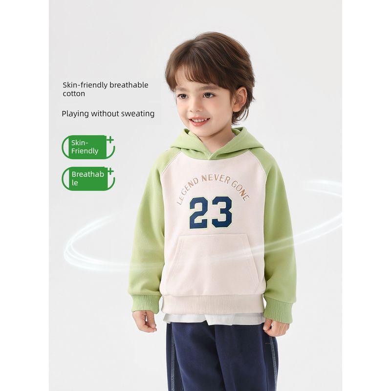 Right European Style Boys' Sweatshirt, Children's Casual Versatile Hooded Top, 2026 New Children's Clothing, Baby Spring and Autumn Clothes