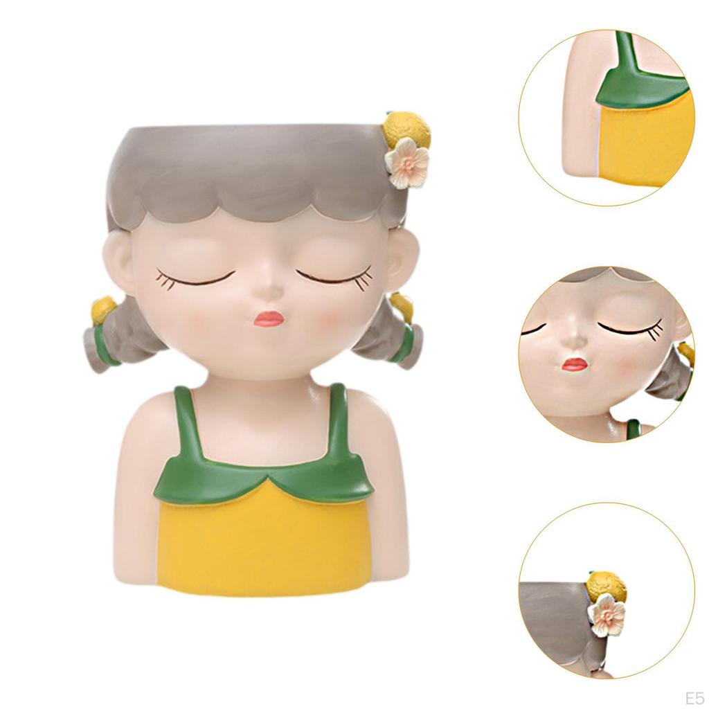 Ваза-бюст, комнатный цветочный горшок, декоративная фигурка в форме девушки-цветочницы, кашпо для офиса, балкона