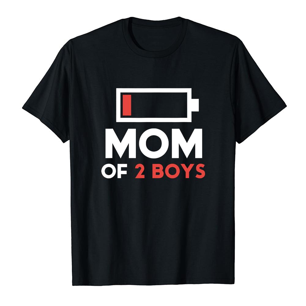Fun Battery Strip Print Mom Of 3 Kids T Shirts Unisex Summer Short Sleeve Fashion Mothers Day Gifts Tees Casual Mama Tshirts