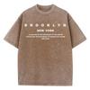 Brooklyn Nyu-York Sloganli Yozgi Vintage Yuvilgan O'ziga Xoslik Paxtali Futbolka Normcore Dumaloq Bo'yin Qisqa Yengli