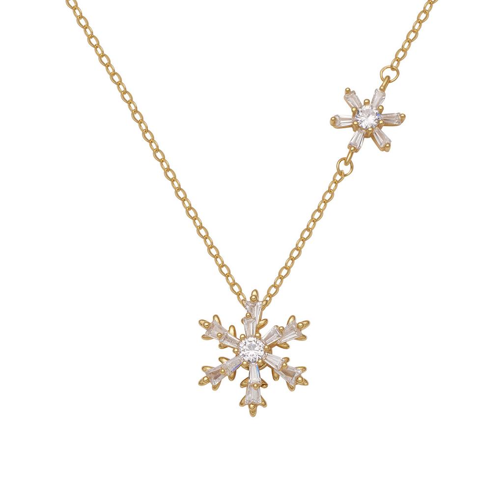 Ожерелье из стерлингового серебра S925 с вращающейся снежинкой, женская мода, легкая, роскошная, высокого класса, с цветочной цепочкой на ключицу, которую можно вращать