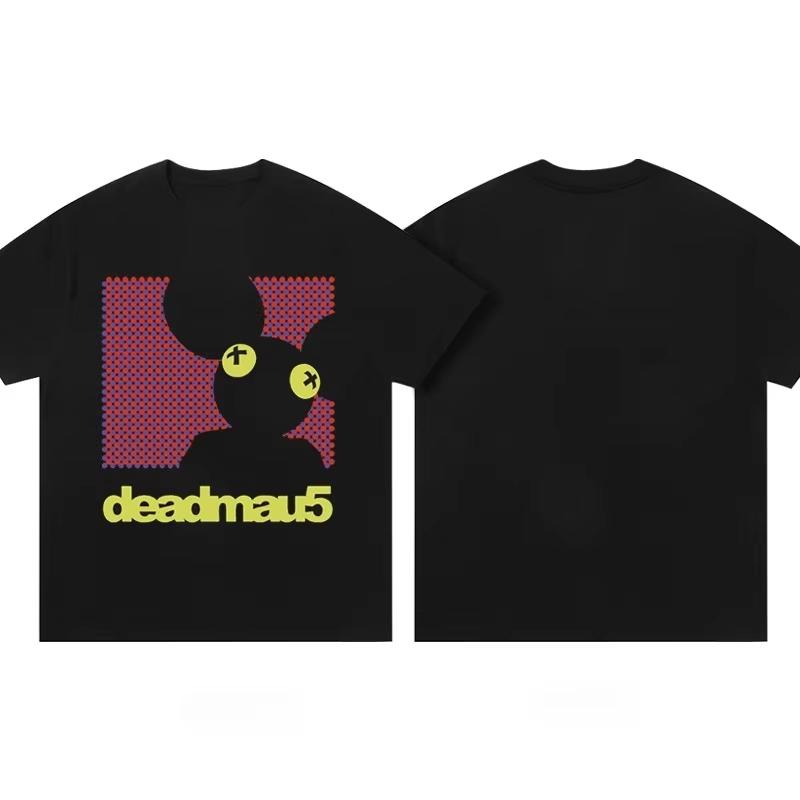 2025 Deadmau5 Электронная мышь Хлопковая футболка Унисекс Мужская Женская Летняя с коротким рукавом Модная брендовая футболка Роскошная Повседневная Y2k+ Топы