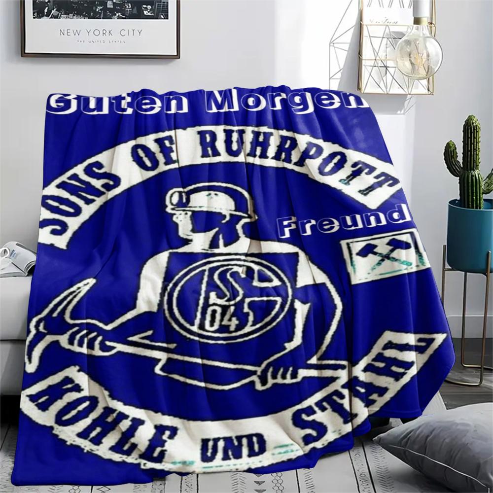 1pc FC Schalke 04 Print Flannel Blanket, High quality Comfortable for All Seasons, Home Decor, Warmth and Comfort, Perfect for Christmas Gifts49