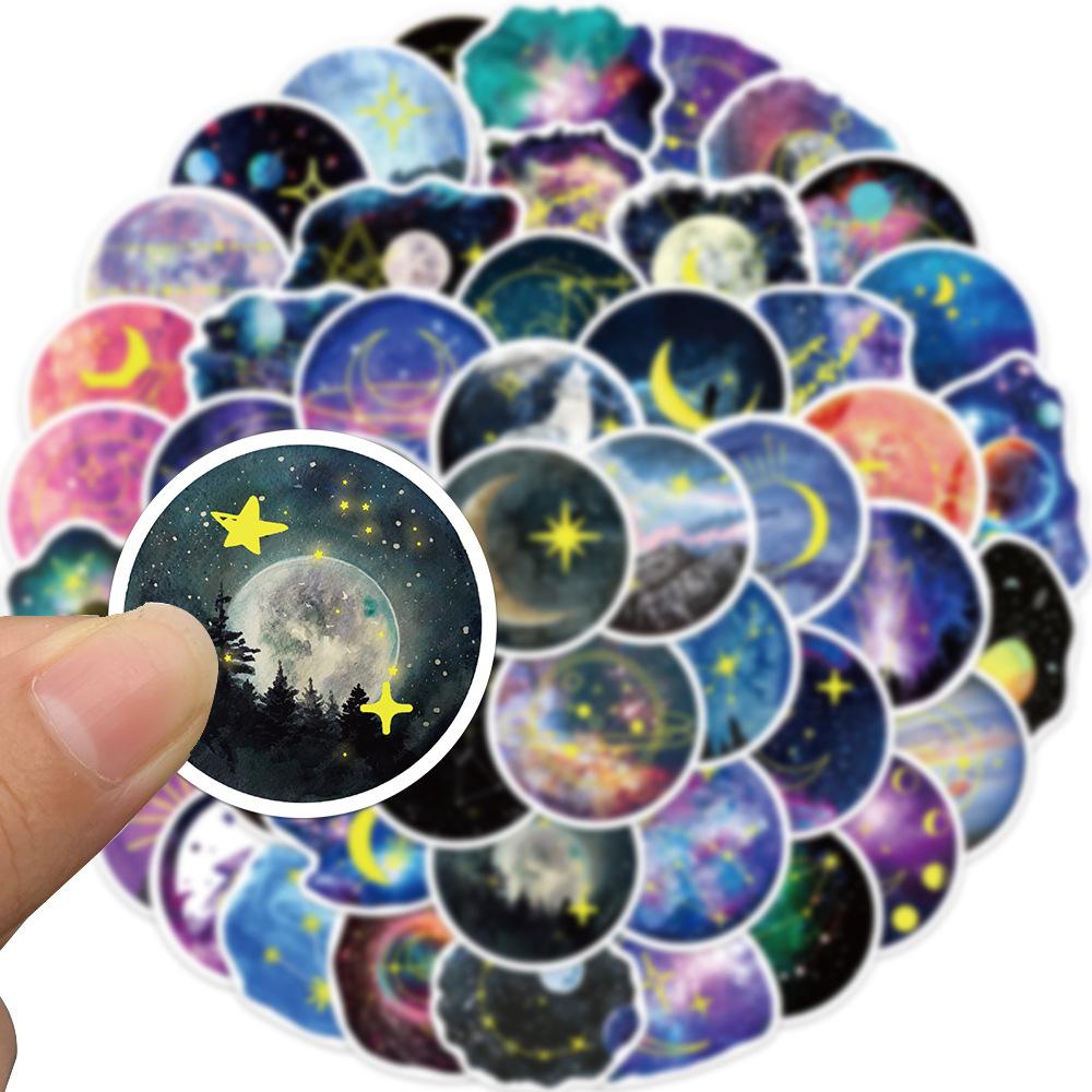 50 Moonlight Planet Moonlight Graffiti Stickers Decorate Luggage DIY Waterproof Stickers
