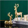 2PCS Miniature Figurine Elk Sculpture Sitting Standing Deer Home Decoration Ornament  Living Room