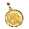 K24 Pure Gold Coin Pendant Top Lion King Beast K18 Simple Frame Engraved [SPERANZA] 1/20oz