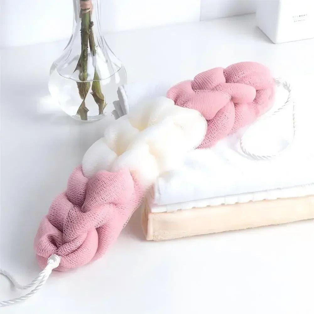 Colour Block Foaming Net Mesh Bath Towel Simple Bath Sponge  Shower Use