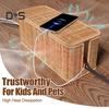 Rattan Cable Management Box Handwoven Cord Organizer Basket with 2 Slots Large Capacity Power Cords Hidden Box