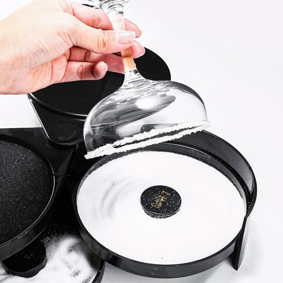 3 Tier Bar Glass Rimmer Salt And Sugar Rimmer Seasoning Box Cocktail Ingredient Separator Bartender Tool for Margaritas