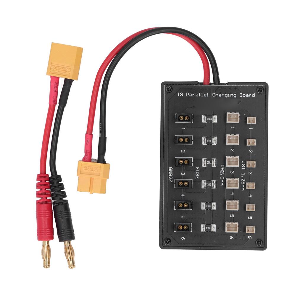 Параллельная зарядная плата 6 каналов XT60 Плата для балансировки заряда с кабелем 4,0 мм типа "банан" для