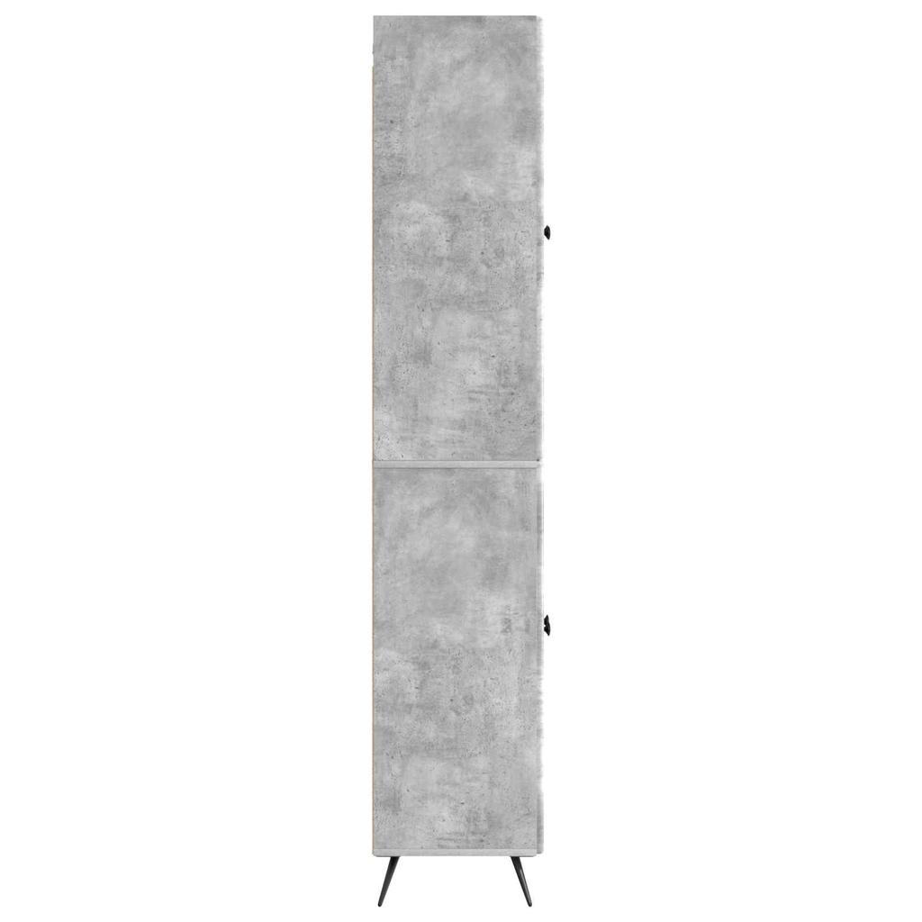 2 Piece Cabinet Set Concrete Grey Wood Based Material