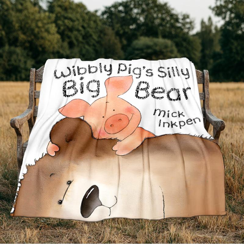 Wibbly Pig Adventure Blanket Flannel Throw for Sofa, Indoor, Camping, Living Room, Office, Chair, And Bed Soft Birthday Gift