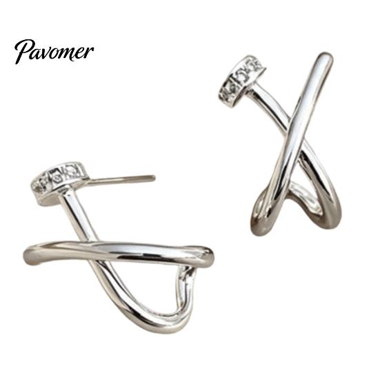 Изысканные гвоздики 1 пара сережек-гвоздиков для женщин, Легкие минималистичные витые серьги с кубическим цирконием, Акцентные ювелирные изделия Подарки Повседневное ношение
