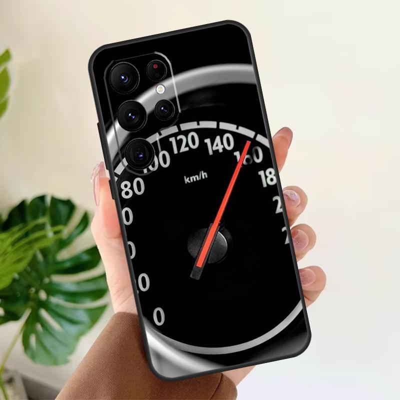 Cool Retro Speedometer Soft Case For Samsung Galaxy S21 S22 S23 S24 S25 Ultra S9 S10 Plus S20 FE S24 FE Phone Cover