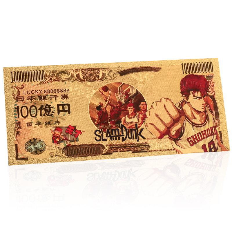 Basketball commemorative banknote, gold banknote, plastic coin, plastic gold foil banknote, anime peripheral gift box