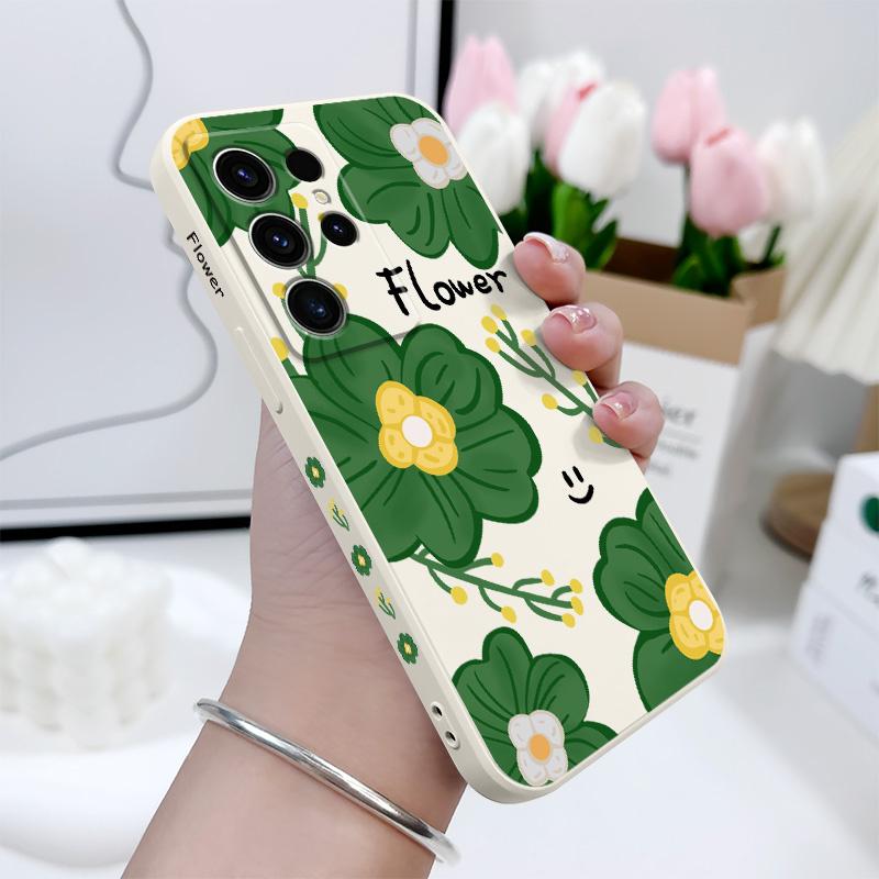 Счастливый Цветочный Чехол Для Телефона Для Samsung Galaxy S25 FE S24 S23 S22 S21 S20 S10 S10E Ultra Plus Note 20 Ultra Plus Чехол