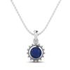 Blue Sapphire Round Solitaire Pendant - 925 Sterling Silver