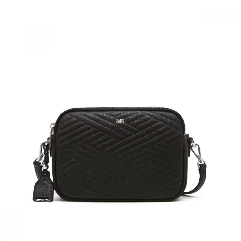 Daks Black Logo Embellished Cowhide Crossbody Bag Dcba6f371bk