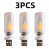 Имитация пламени USB свеча-светильник Мерцающий светодиод Матовое прозрачное стекло Ночник для автомобиля дома комнаты ноутбука Праздничное украшение