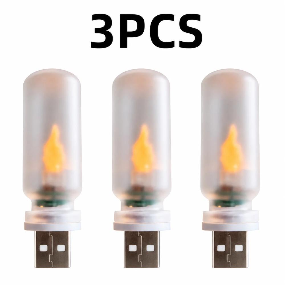 Имитация пламени USB свеча-светильник Мерцающий светодиод Матовое прозрачное стекло Ночник для автомобиля дома комнаты ноутбука Праздничное украшение