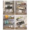 No Drill Shower Organizer Aluminum Corner Shower Shelf Multi-function Bathroom Shelves  Bathroom
