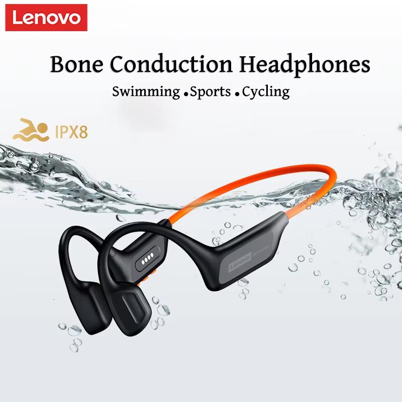 Оригинальные наушники Lenovo S106 с костной проводимостью, Bluetooth 6.0, водонепроницаемые IPX8, MP3-плеер на 32 ГБ, HIFI-наушники с микрофоном для плавания