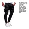 Men Thick Cargo Pants Drawstring Waist Warm Jogger Pants Autumn Winter