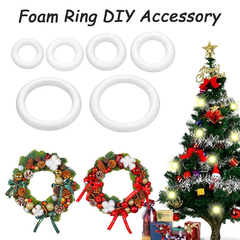 White Round Polystyrene Foam Ring For Christmas Crafts Diy Handmade Wreath Wedding Holidays Home Party Decoration