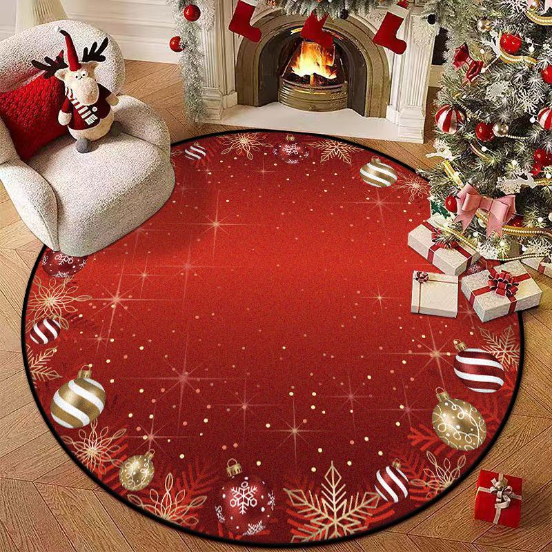 Christmas Living Room Flannel Rug Decoration Bedroom Anti Slip Floor Mat Customizable Carpet Lounge Rug Antiskid Carpet Washable