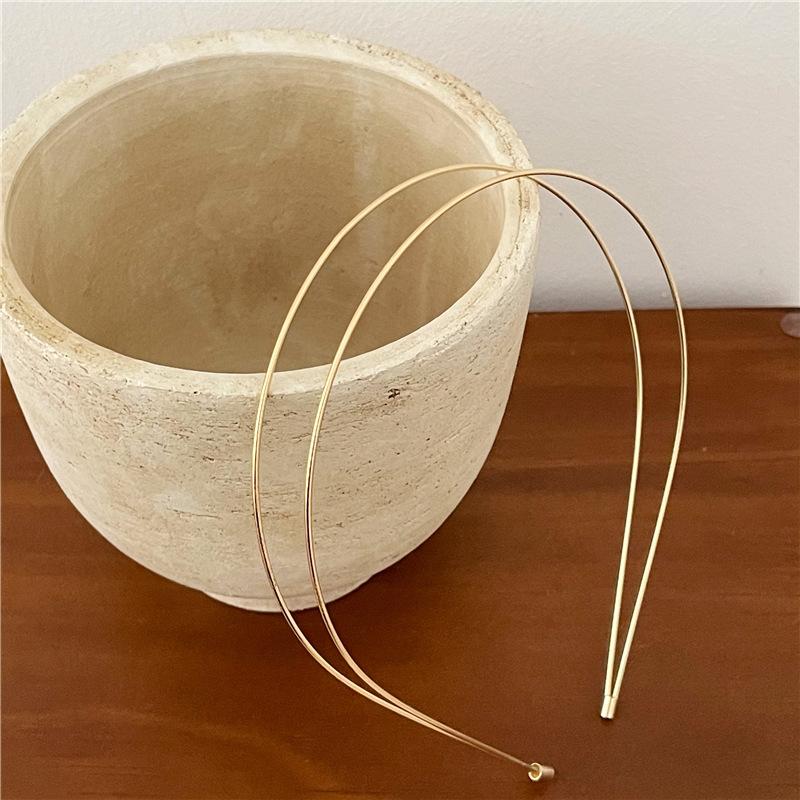 New Thin Gold Color Headbands Women Multilayer Alloy Hair Hoop Double Root Metal Hair Bands Hair Accessories Smooth Head Hoop